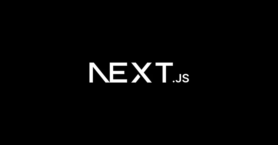 Next.js official white wordmark on its black social artwork